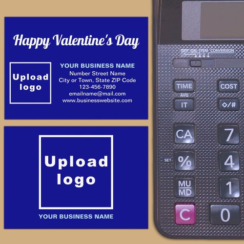 Business Valentine Greeting on Blue Enclosure Card