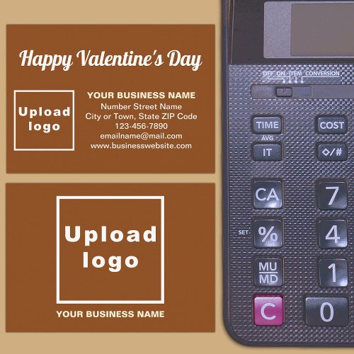 Business Valentine Greeting on Brown Enclosure Card