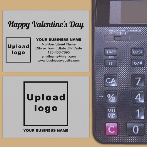 Business Valentine Greeting on Gray Enclosure Card