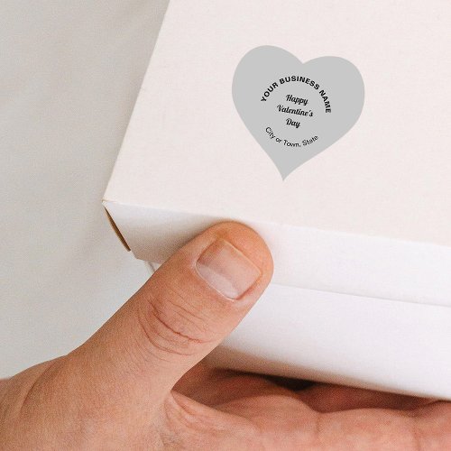 Business Valentine Greeting on Gray Heart Sticker