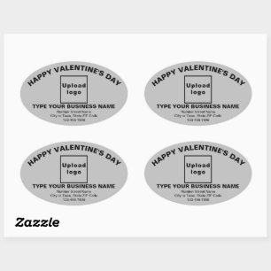 Business Valentine Greeting on Gray Oval Sticker