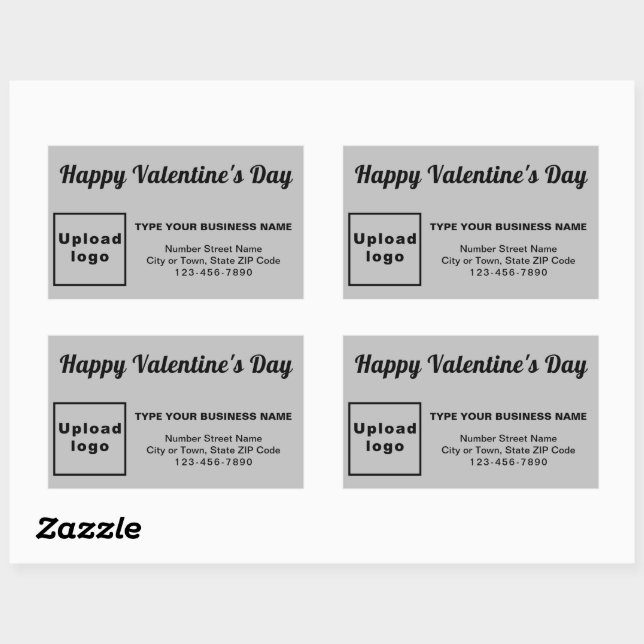 Business Valentine Greeting on Gray Rectangular Sticker (Sheet)