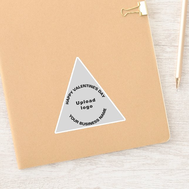 Business Valentine Greeting on Gray Triangle Vinyl Sticker (Notebook)
