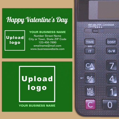 Business Valentine Greeting on Green Enclosure Card