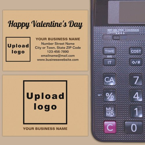 Business Valentine Greeting on Light Brown Enclosure Card