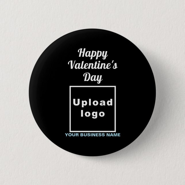 Business Valentine Greeting On Navy Blue  Button (Front)