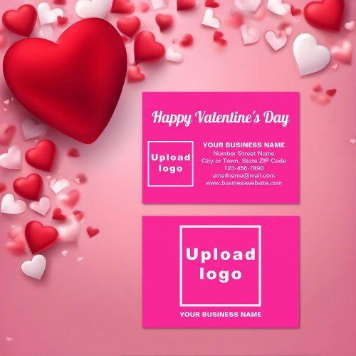 Business Valentine Greeting on Pink Enclosure Card