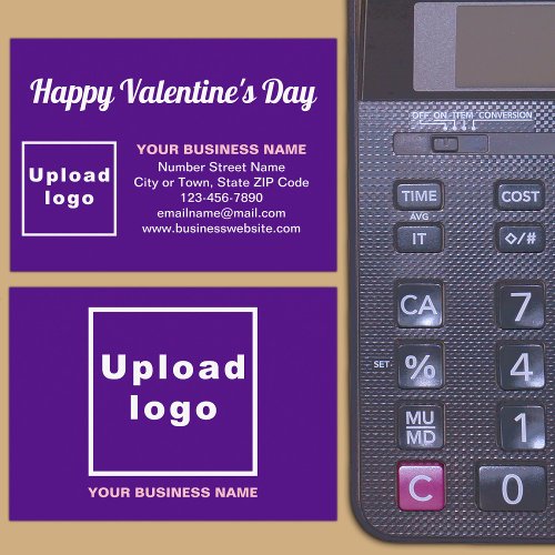 Business Valentine Greeting on Purple Enclosure Card