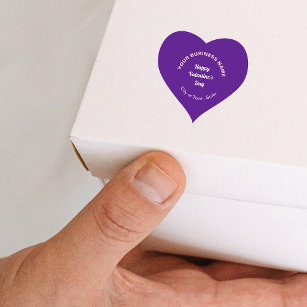 Business Valentine Greeting on Purple Heart Sticker