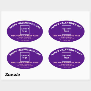 Business Valentine Greeting on Purple Oval Sticker