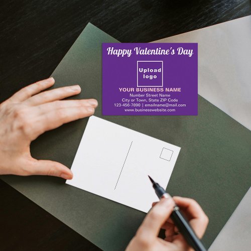 Business Valentine Greeting on Purple Postcard