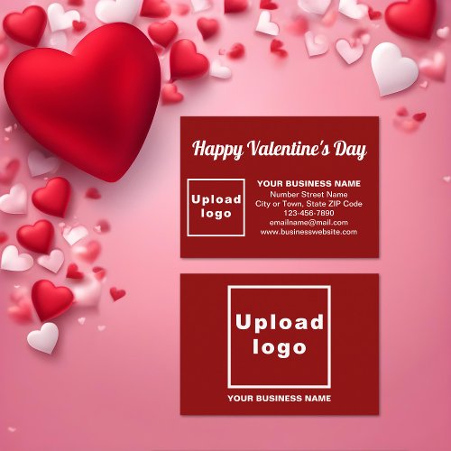 Business Valentine Greeting on Red Enclosure Card