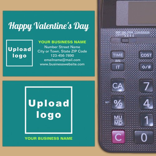 Business Valentine Greeting on Teal Green Enclosure Card