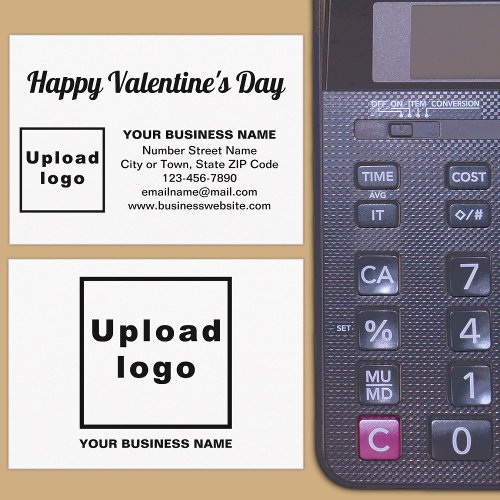Business Valentine Greeting on White Enclosure Card