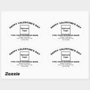 Business Valentine Greeting on White Oval Sticker