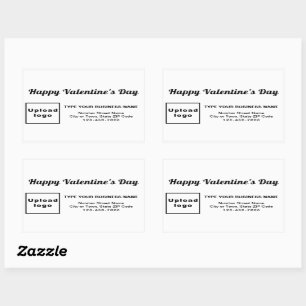 Business Valentine Greeting on White Rectangular Sticker