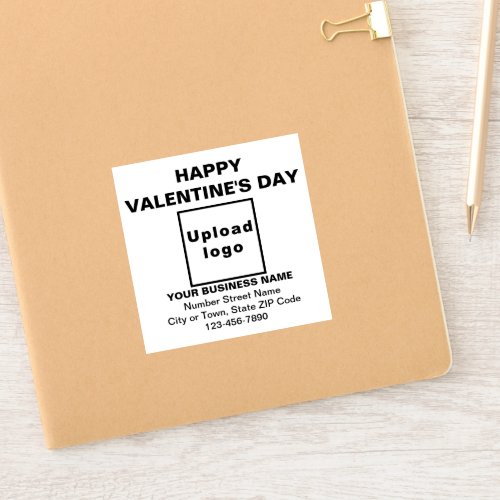 Business Valentine Greeting on White Square Vinyl Sticker
