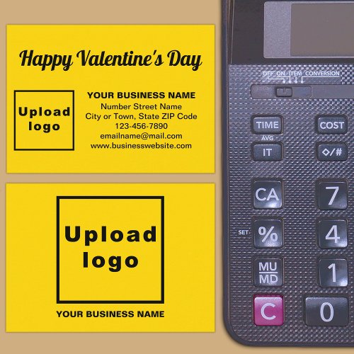 Business Valentine Greeting on Yellow Enclosure Card