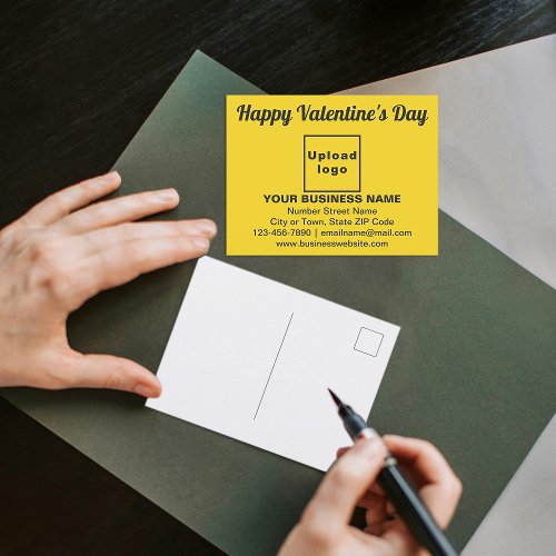 Business Valentine Greeting on Yellow Postcard