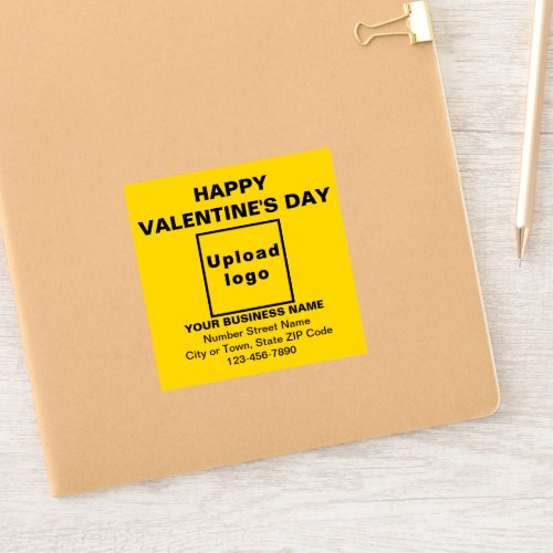 Business Valentine Greeting on Yellow Square Vinyl Sticker