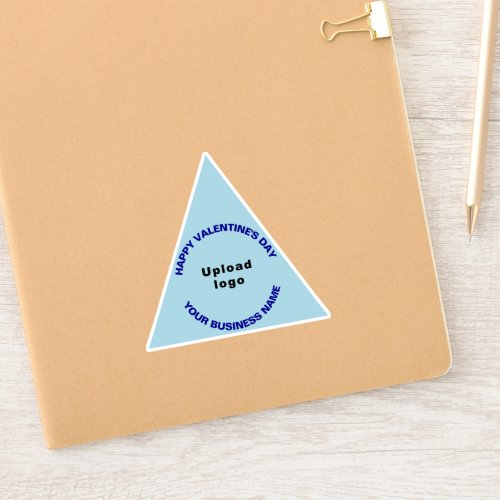 Business Valentine Light Blue Triangle Vinyl Sticker