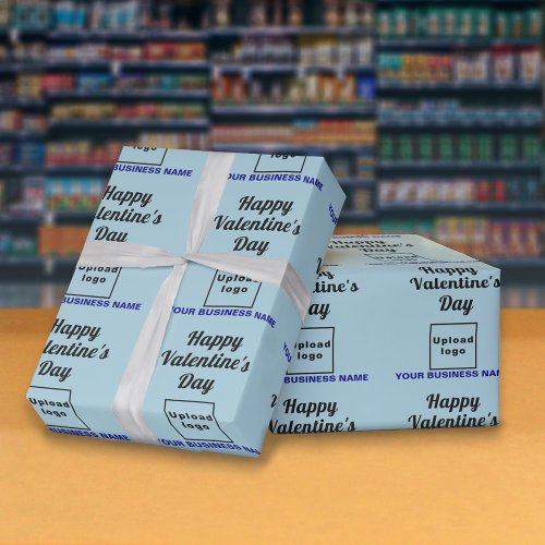 Business Valentine Light Blue Wrapping Paper