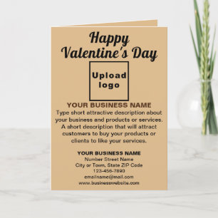 Business Valentine Light Brown Folded Greeting Card
