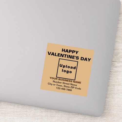 Business Valentine Light Brown Square Vinyl Sticker