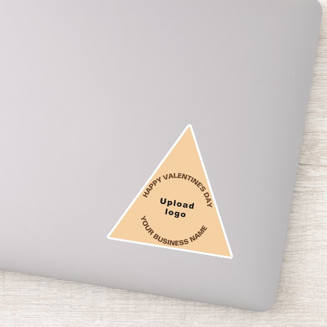 Business Valentine Light Brown Triangle Vinyl Sticker (Detail)