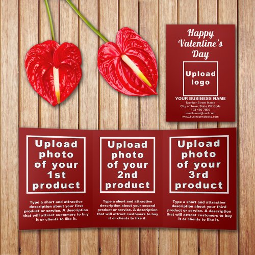 Business Valentine Red Trifold Card