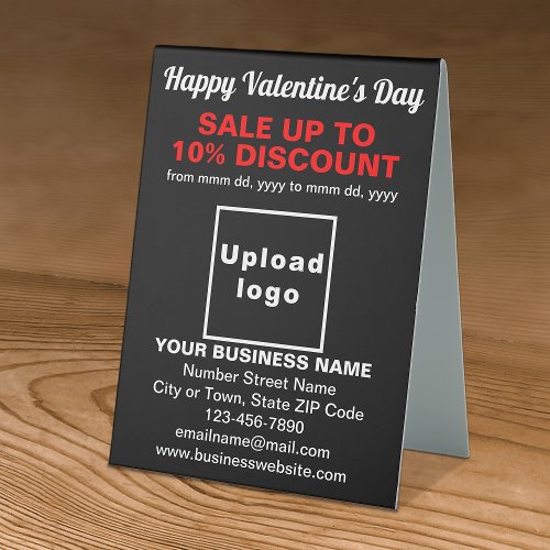 Business Valentine Sale on Black Table Sign