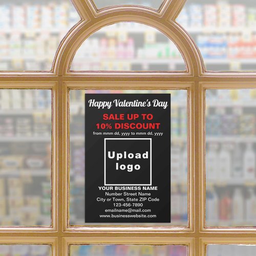 Business Valentine Sale on Black Window Cling