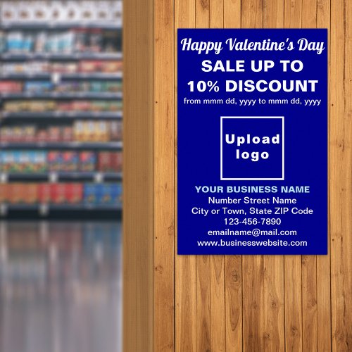 Business Valentine Sale on Blue Poster