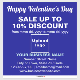 Business Valentine Sale on Blue Vinyl Sticker