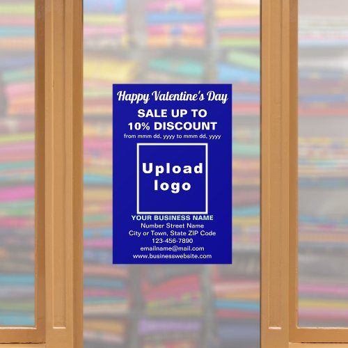 Business Valentine Sale on Blue Wall Decal