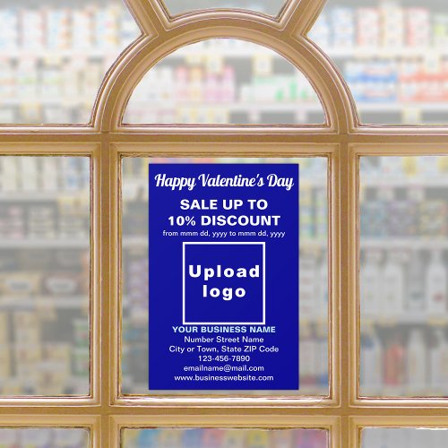 Business Valentine Sale on Blue Window Cling