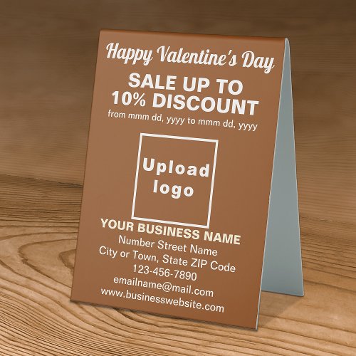 Business Valentine Sale on Brown Table Sign
