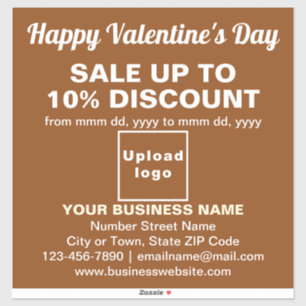 Business Valentine Sale on Brown Vinyl Sticker