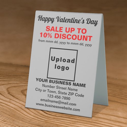 Business Valentine Sale on Gray Table Sign