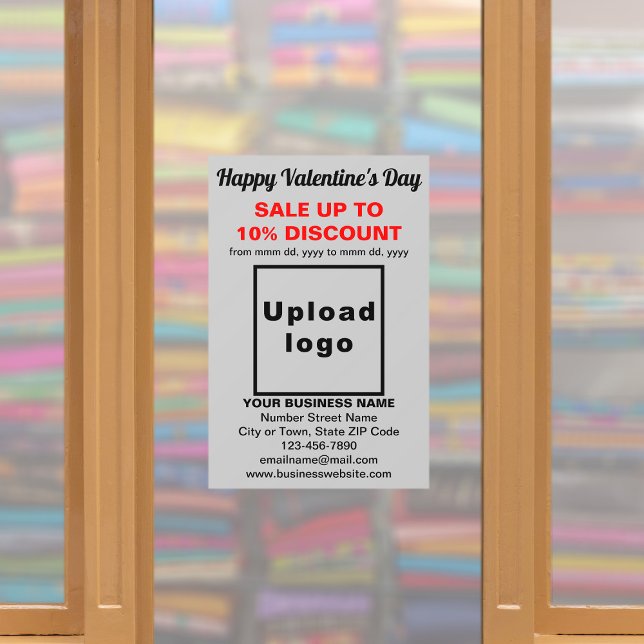 Business Valentine Sale on Gray Wall Decal (Business Valentine sale on gray wall decal. Signage to attract more customers.)