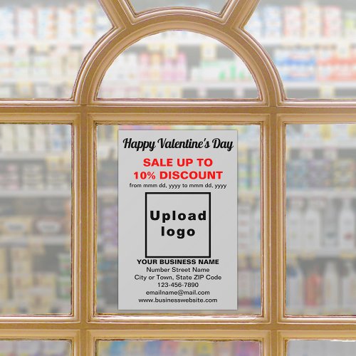 Business Valentine Sale on Gray Window Cling