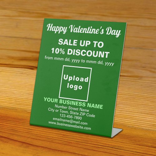 Business Valentine Sale on Green Pedestal Sign