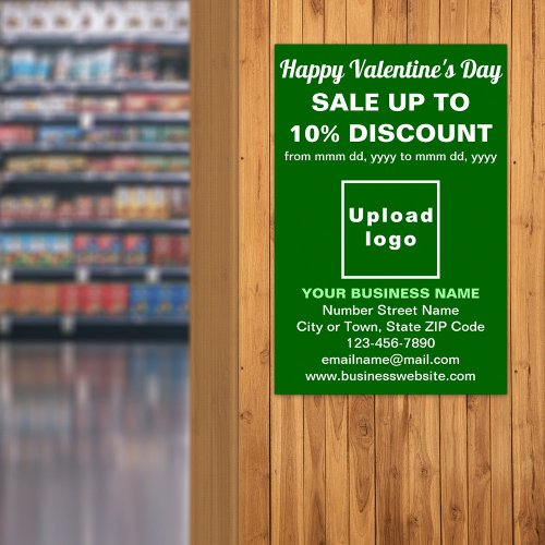 Business Valentine Sale on Green Poster