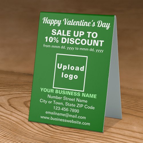 Business Valentine Sale on Green Table Sign