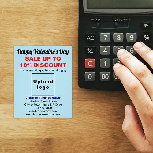 Business Valentine Sale on Light Blue Flyer