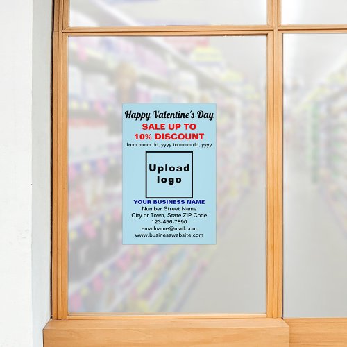Business Valentine Sale on Light Blue Photo Paper