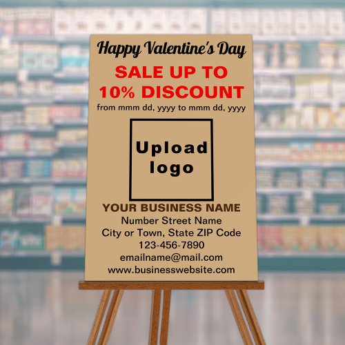 Business Valentine Sale on Light Brown Foam Board