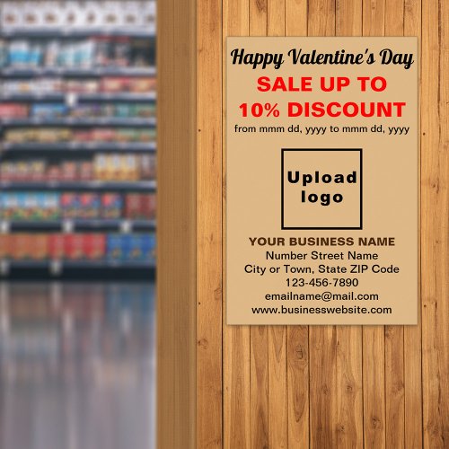 Business Valentine Sale on Light Brown Poster