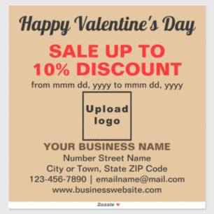 Business Valentine Sale on Light Brown Vinyl Sticker