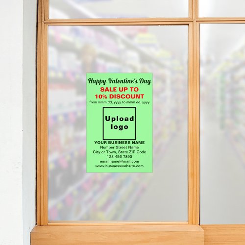 Business Valentine Sale on Light Green Photo Paper